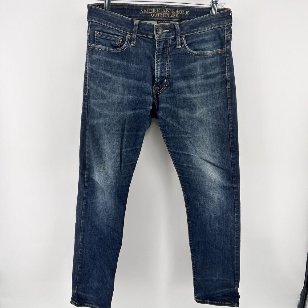 American Eagle Men's 29x30 Extreme Flex Slim Straight Jeans Blue